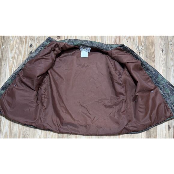 Vintage Duck Bay Snap Up Camo Rebark PVC Hunting Lined Jacket in Size Medium - Picture 8 of 8